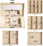 Frebeauty 5-layer Jewelry Box,Faux Leather Jewelry Organizer with 4 Drawers,Jewelry Organizers and Storage with Mirror,Jewelr