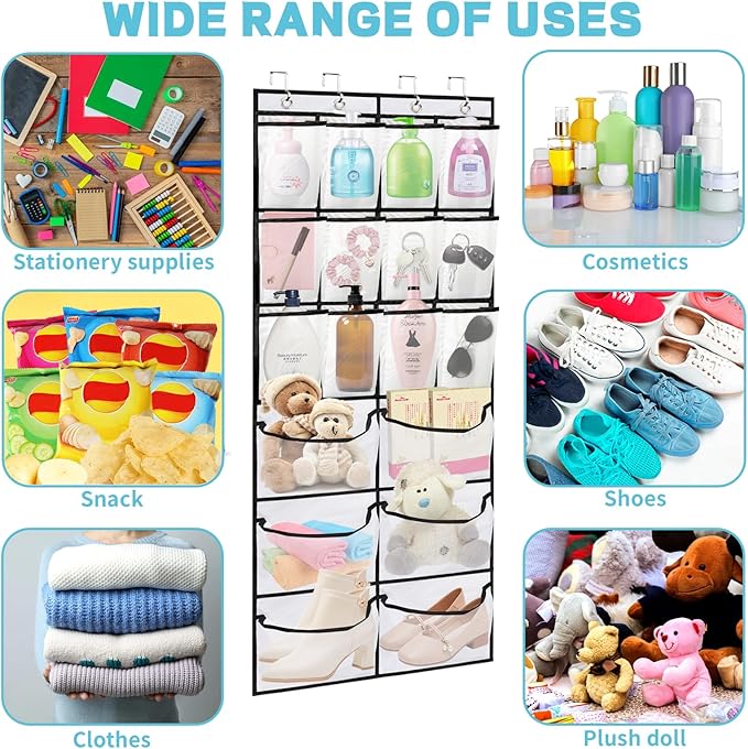 2 Packs Over the Door Shoe Organizer, 36 Large Mesh Pockets Hanging Shoe Boots Rack Holder, Closet Hanging Organizers for Sto