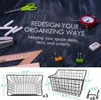 LIGHT DUST 3-Pack Pegboard Baskets with Hooks, Wall Organizer Hooks Assortment, Workbench Storage System for Hardware, Attach