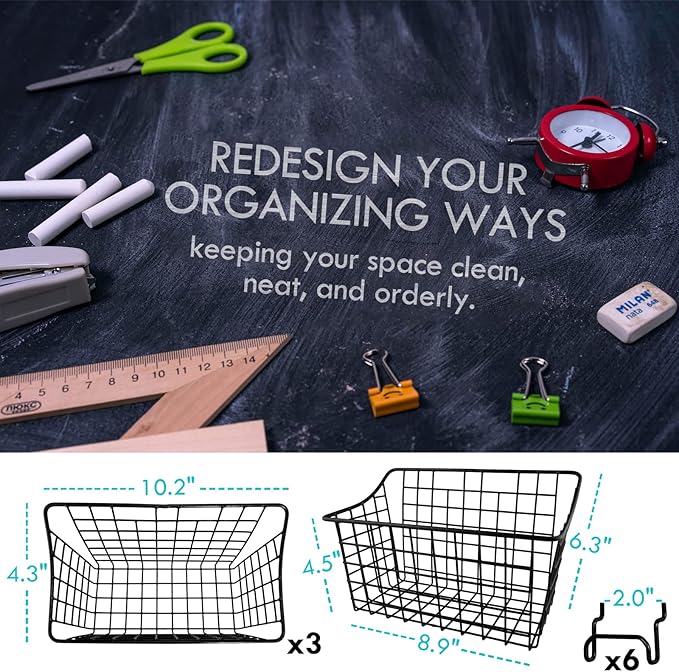 LIGHT DUST 3-Pack Pegboard Baskets with Hooks, Wall Organizer Hooks Assortment, Workbench Storage System for Hardware, Attach