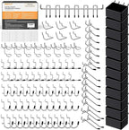 INCLY 170PCS 1/4 Inch Pegboard Hooks Kit, Extra Thick Heavy Duty Peg Board Organizer Accessories Assortment with Pegboard Bin