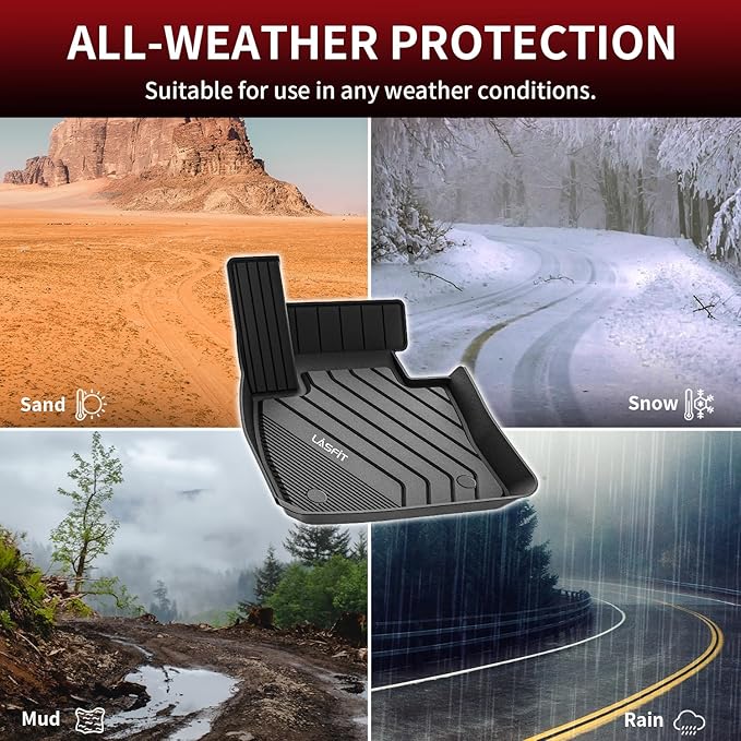 LASFIT Floor Mats Fit for BMW X2 2018-2023/ BMW X1 2016-2022 M35i, sDrive28i, xDrive28i, Custom Fit TPE All Weather Waterproof Floor Liners Front & Rear Rows Car Liners, Black