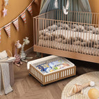 Under Bed Storage Containers with Wheels, 2 Pack Bamboo Under the Bed Shoe Storage Bins, Wood Rolling Underbed Drawers Organi