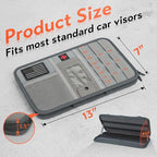 Molle Car Sun Visor Organizer, Tactical Visor Organizer with Zipper Pocket, Glasses Clip & ID Card, Semi-Rigid Molle Panel for Police Gear & Overlanding Accessories, Fit Trucks, SUVs, Jeeps, Gray