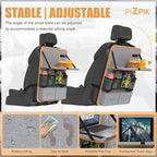 Car Backseat Organizer with Tablet Holder,11 Storage Pockets with Foldable Food Tray, Protector Kick Mats for Kids, Travel Accessories Organizer (Orange, 1Pack with Food Tray)