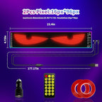 2PC Devil Eyes LED Lights for Car/Truck/SUV Windshield - 23.6"x4.71", App Control, IP68 Waterproof, USB-Powered