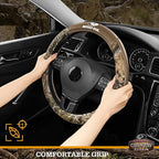 Mossy Oak Camo Steering Wheel Cover, Durable Grip Car Steering Cover, Universal Fit 14.5"–15.5" - Made with Premium Beige PVC