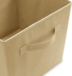 Casafield Set of 6 Collapsible Fabric Cube Storage Bins, Sandy Beige - 11" Foldable Cloth Baskets for Shelves, Cubby Organize