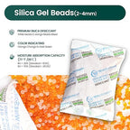 5Pcs 100g Rechargeable Desiccant Packs, Indicating Silica Gel Packets, Moisture Absorbers for Storage, Gun Safe Dehumidifiers