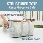 CleverMade Collapsible LUXE Tote - Reusable Grocery Shopping Storage Bag Organizer w/Handles Reinforced Bottom
