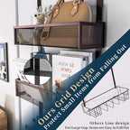 Consumest Over The Door Hooks Organizer - Extra Long Door Hanger with 9 Coat Hooks & 2 Mesh Basket, Back Storage Organizer Ha