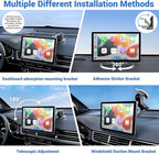 Wireless Apple Carplay Screen for Car 4K Dash Cam, 9" Portable Apple Carplay & Android Auto Car Stereo, with 1080p Backup Cam