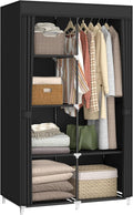 MOGELAFOO 35 Inch Portable Closet for Small Room, Clothing Organizer Storage Rack with Non-Woven Fabric Cover, 1 Clothes Hang