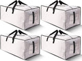 HOMESURE 4 Pack Large Strong Moving Bags with Zippers & Carrying Handles - Water-Resistant - Heavy Duty Storage Tote for Spac
