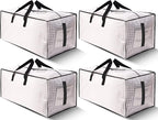 HOMESURE 4 Pack Large Strong Moving Bags with Zippers & Carrying Handles - Water-Resistant - Heavy Duty Storage Tote for Spac