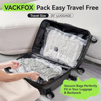 12 Pack Vacuum Bags for Travel with USB & TYPE C Pump,Compression Packing Cubes for Luggage,Carry-on Space Saver Vacuum Seal 