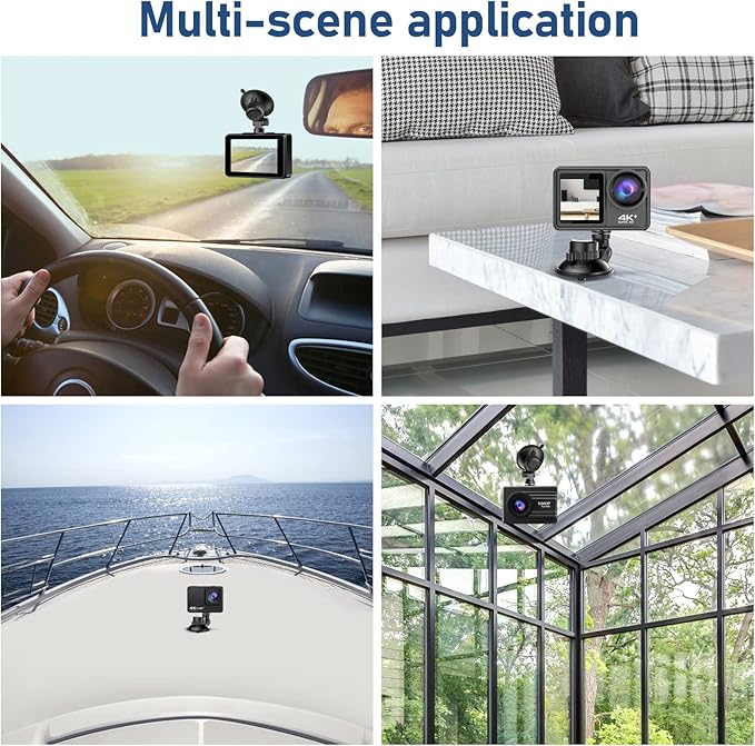 Dash Cam Mount, Suction Cup Mount,Windshield and Dashboard Suction Cup Mount Camera Mount,For ROVE R2-4K,CHORTAU Dash Cam,Screw Connectors Are Suitable For Most Dash Cam, DVR, GPS and Sports Camera
