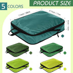 5 Pack Compression Packing Cubes for Travel Space Saving Cubes Luggage Organizer for Suitcase(Green,S)