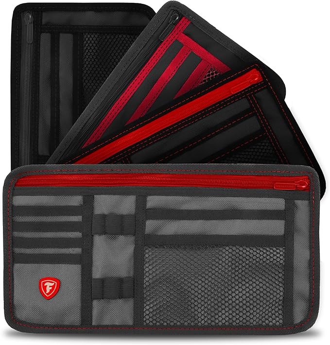 Firestone 1-Pack Car Sun Visor Organizer, Auto Visor Organizer & Car Storage Organizer | 8 Compartment Truck Visor Organizer with Holder & Slots for Sunglasses, License, Registration & More, Charcoal