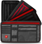 Firestone 2-Pack Car Sun Visor Organizer | 8 Compartment Car & Truck Visor Organizer with Holder & Slots for Sunglasses, License, Registration & More, Charcoal