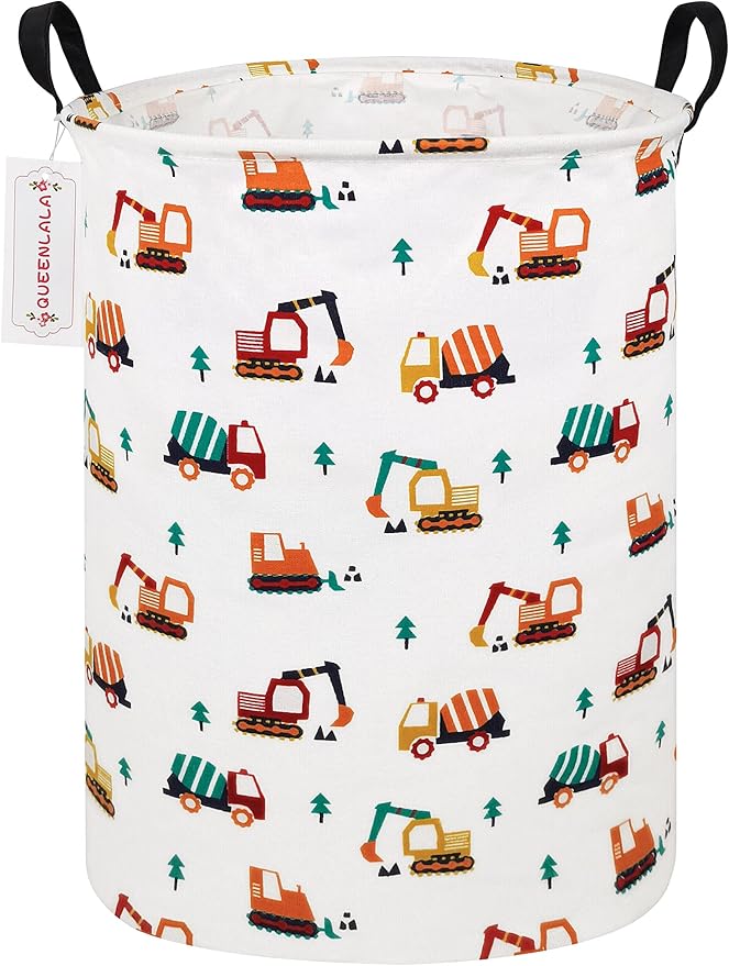 QUEENLALA Large Storage Basket,Laundry Hamper/Bathroom/Home Decor/Collapsible Round Storage Bin,Boys and Girls Hamper/Boxes/C