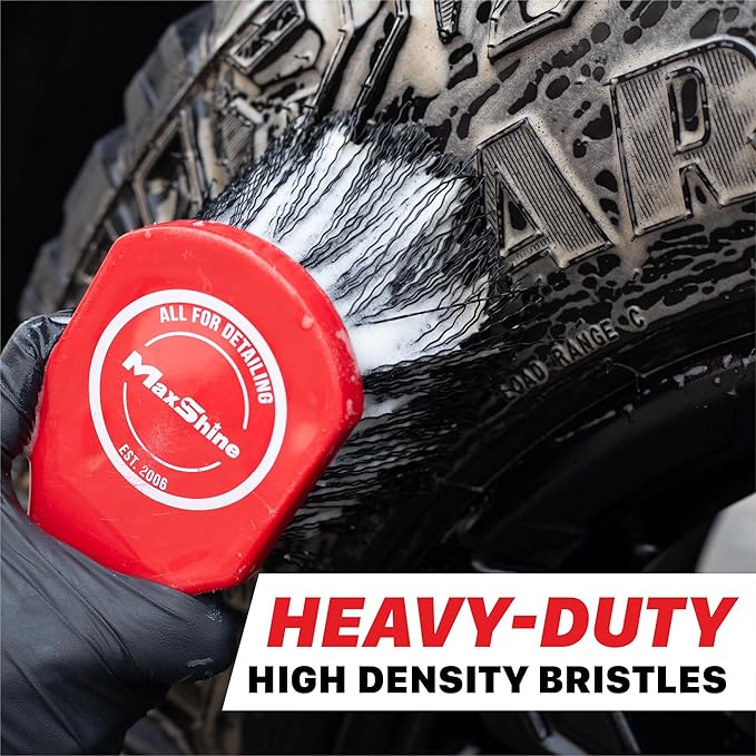 Maxshine Universal Heavy-Duty Tire & Carpet Cleaning Brush – Ultimate Scrubber for Carpets, Upholstery, Floor Mats & More – R