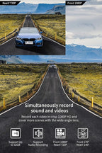 Milerong Dash Cam Front and Rear with Night Vision, Mini 1080P FHD Dash Camera for Cars, G-Sensor, Loop Recording, Parking Mo