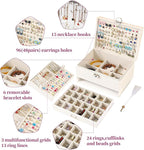 BOOVO Earring Jewelry Box For Women Girl Stud Organizer, 5 Layers Girl Jewelry Organizer Box With Lock Earring Holder Organiz