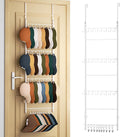 HapiRm Over Door Hat Organizer - 4 Tier Wall Mounted Hat Rack with 24 Hooks and 10 Movable Clips, Hanging Baseball Cap Organi