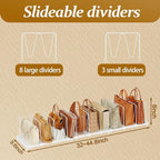 Dmevkic 11-Pack Adjustable Shelf Dividers, Expandable Purse Organizer for Closet (32–44.8"), Purse Storage Handbag Organizer 