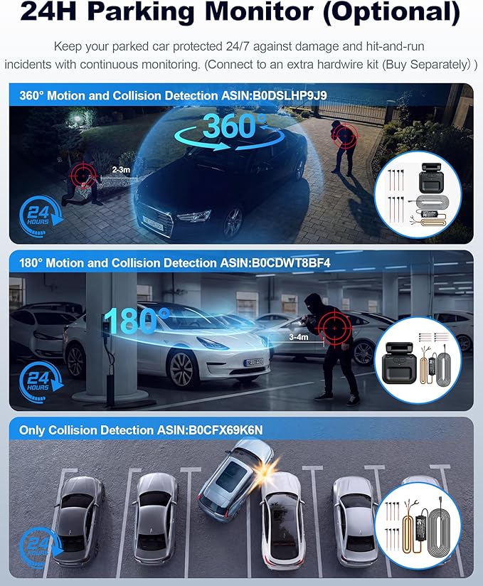 4K STARVIS 2 Dash Cam Front and Rear, 360° 4 Channel Dash Camera for Cars, Car Video Recorder with AI Driver Monitor System, 