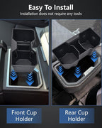 Cup Holder Inserts for Toyota Tacoma 2024 2025 2026 Accessories, Non-Slip TPE Center Console Front & Rear Cup Holder Protector Organizer for Tacoma Interior Accessories