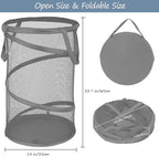 BATTOO Collapsible Laundry Baskets, Foldable Mesh Pop Up Hamper, Portable Laundry Basket Hamper with Handles for Laundry, Bat