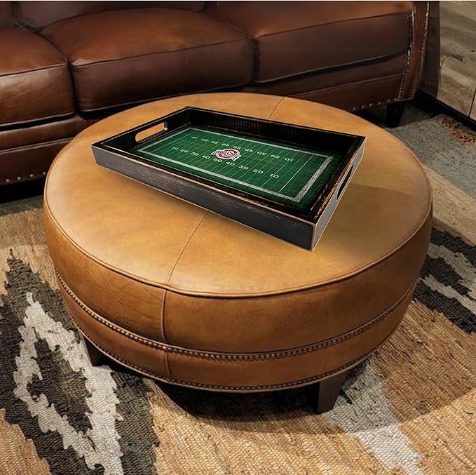 Fan Creations Ohio State Football Field Tray and Lazy Susan Entertain and Decorate to Show Your Buckeyes Pride