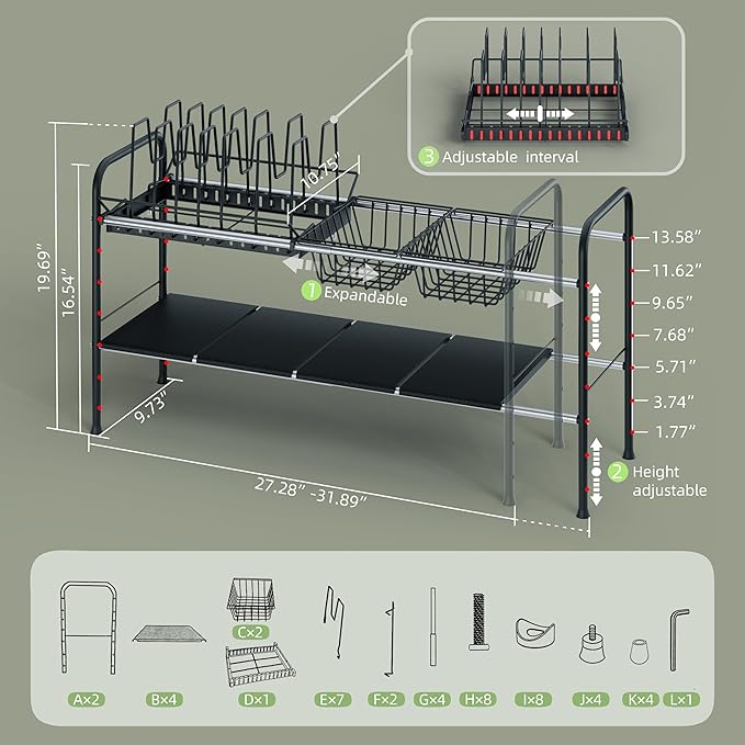NETEL Adjustable Under Sink Organizers and Storage,Pots and Pans Organizer Under Kitchen Cabinet,Pan Lid Organizers inside Ca