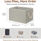 StorageWorks Fabric Storage Bins for Shelves, Storage Baskets for Closet Organization, Organizer Bins for Clothes Storage, Gr