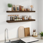 Fun Memories Floating Shelves for Wall, 40Inch Floating Shelves Set of 2, Hanging Shelf with Invisible Brackets, Wood Shelves