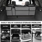 Car Trunk Organizer, Backseat Hanging Large Storage with Adjustable Straps,Waterproof PVC Collapsible Cargo Bag, Car Interior