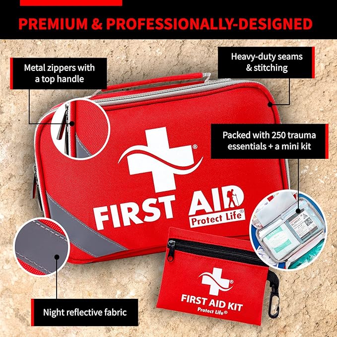 Protect Life Survival First Aid Kit for Home/Business, Camping Survival Kits | Mini Travel First Aid Kit | Camping Equipment 