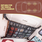 Kaskawise Upgrade Car Ceiling Cargo Net Pocket,31.5"x21.6" Double-Layer Car Roof Storage Organizer,Overhead Net for Truck,SUV & Van Camping,Travel Road Trips,Van Life Essentials
