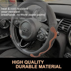 PINCTROT Comfy Grip Steering Wheel Cover, Anti-Slip Design, Universal 14.5-15 Inch(Silicone Brown)