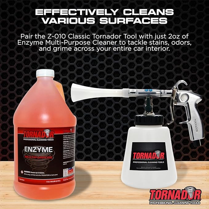 Tornador TC-Enzyme Multi-Purpose Cleaner – 1 Gallon | Enzyme Interior Cleaner for Carpet, Upholstery, Car Detailing Car Clean