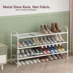 LINZINAR Shoe Rack Long 3 Tier Shoe Storage Organizer Metal Wide Shoe Shelf for Closet Entryway Bedroom 24 Paris Large Capaci