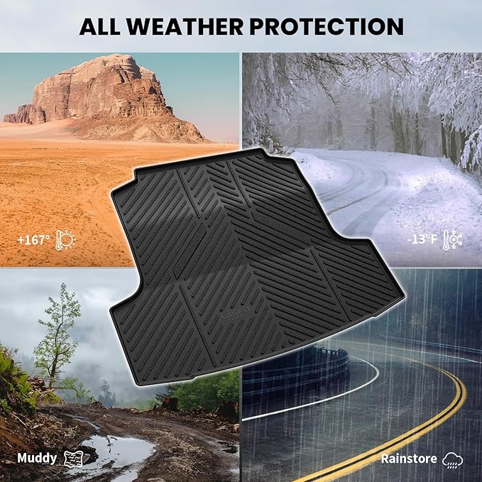 LASFIT Cargo Mat for Nissan Altima 2019-2026, All Weather TPE Custom Fit Durable No-Curling Trunk Mat for Altima 2019 2020 2021 2022 2023 2024 2025 2026 Cargo Liner Cargo Tray Accessories, Black