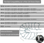 Snow Chains, Thickened and Wear-Resistant High Carbon Steel Anti Slip Tire Chain for Light Truck, Pickups, and SUVs, Qick Eas
