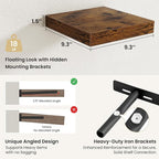 Fun Memories Floating Shelves for Wall, Rustic Wood Wall Mounted Shelves for Bathroom, Bedroom, Living Room and Kitchen, Stor