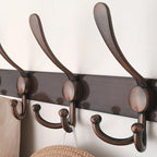 Dseap Coat Rack Wall Mount - 38” Long 10-Tri-Hooks Heavy Duty Coat Hanger Rail Wall Hooks for Hanging Coats Hats Clothing Clo