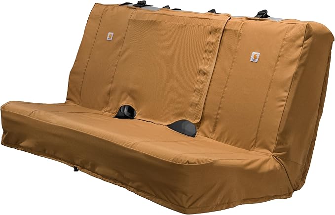 Carhartt Universal Nylon Duck Canvas Automotive Bench Seat Covers, Durable Fitted Full-Size Bench Seat Protection with Rain D
