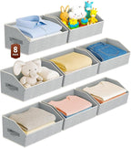 Homsorout Large Closet Organizers and Storage Bins - 8 Pack Trapezoid Storage Baskets for Shelves, Foldable Fabric Baskets wi