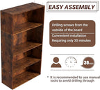 Wooden 4 Tier Book Shelf,4 Cube Storage Organizer,4 Tier Low Bookcase Storage Display Organizer, 44 Inch Versatile Cubes Shel